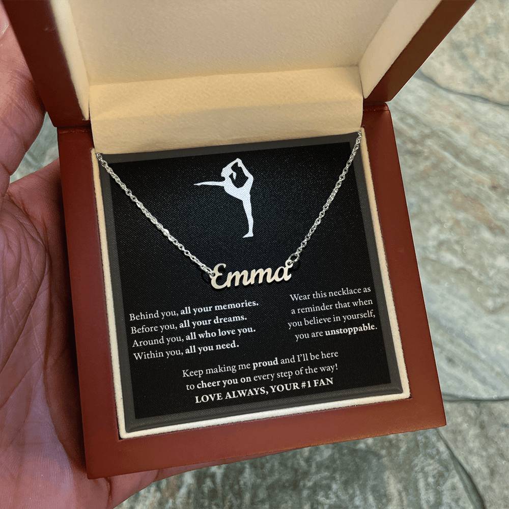 Behind you - Name Necklace - Dance