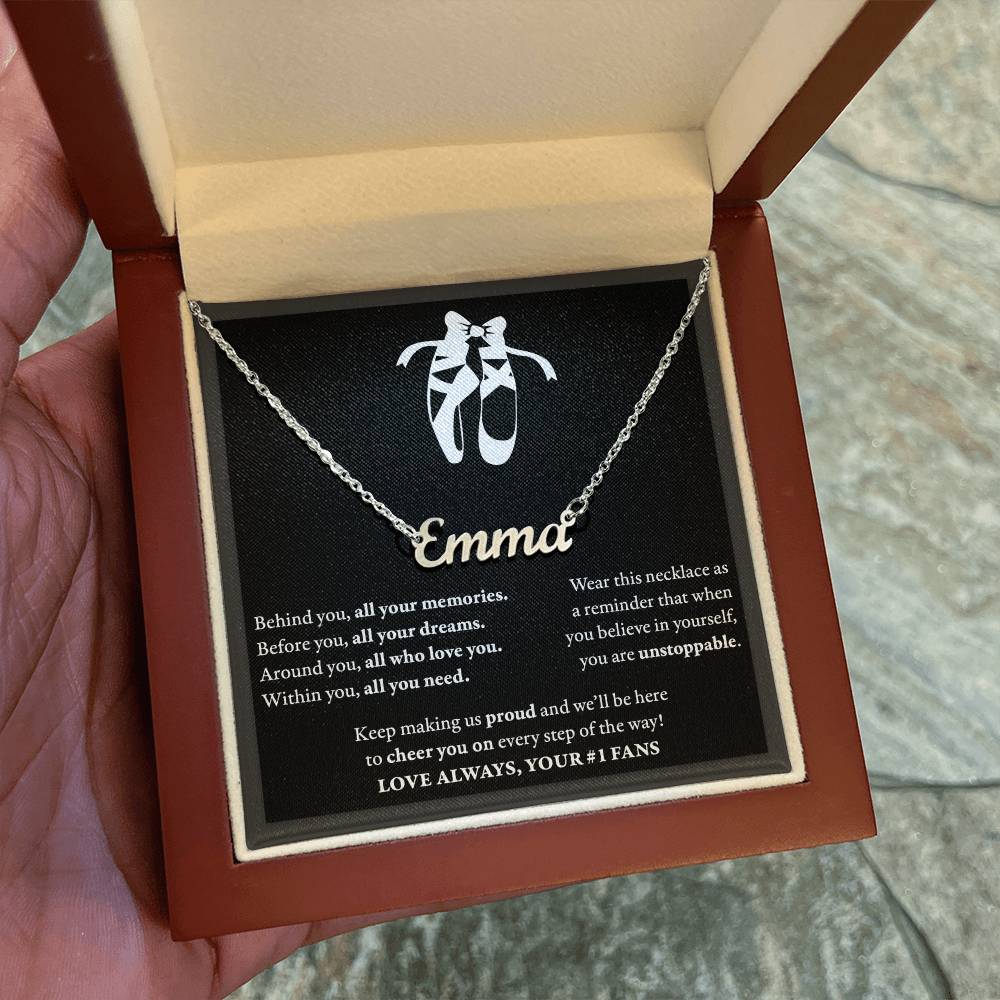 Behind you (Plural) - Name Necklace - Dance Ballet