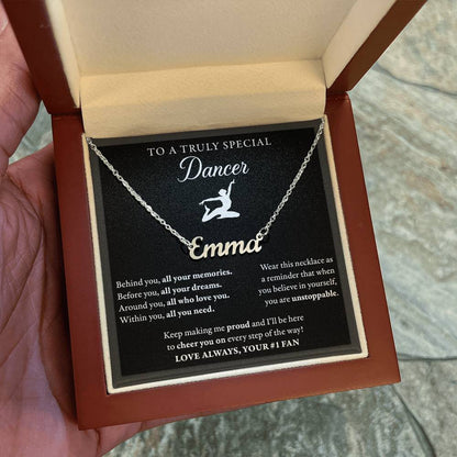 Behind you - Name Necklace - Dance