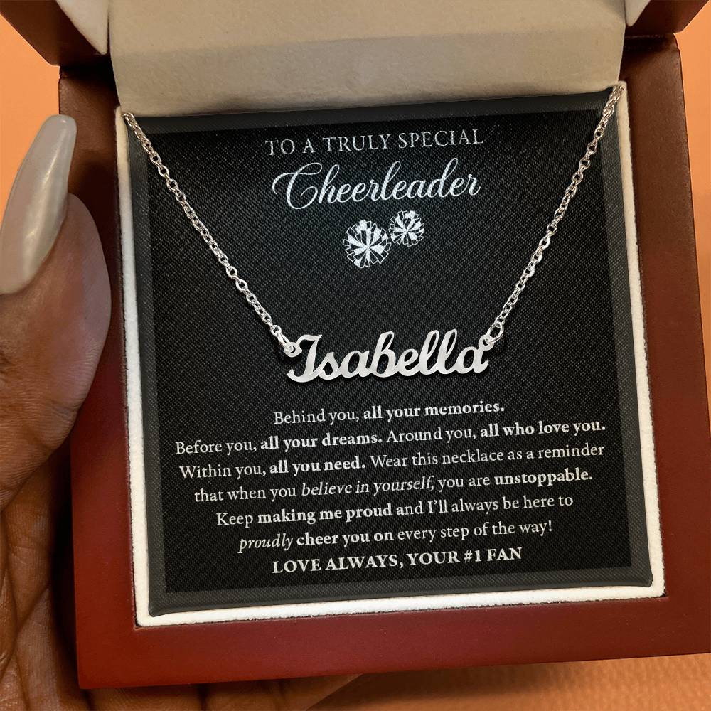 Behind you - Name Necklace - Cheerleader