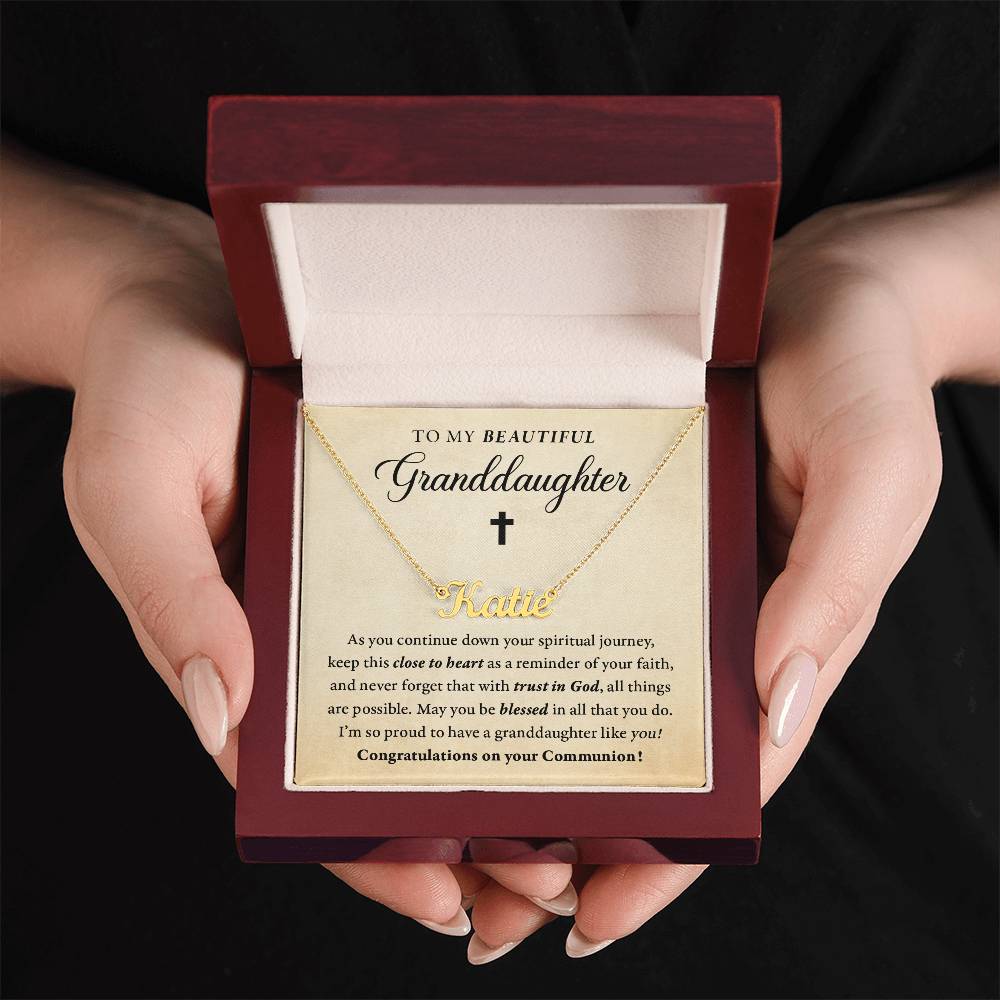 Religious - Communion - Blessed in all you do - My Granddaughter - Name