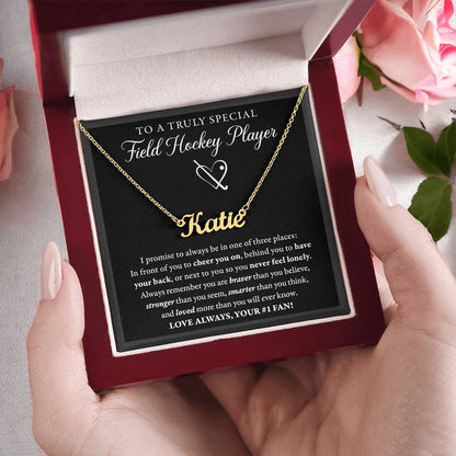 3 places - Name Necklace - Field Hockey