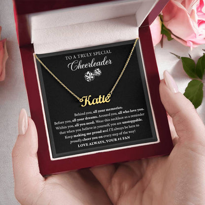 Behind you - Name Necklace - Cheerleader
