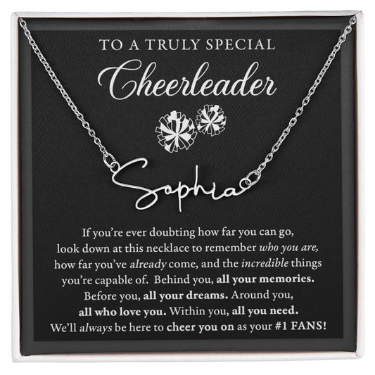 Doubting Behind (Plural) - SIgned Name Necklace - Cheer