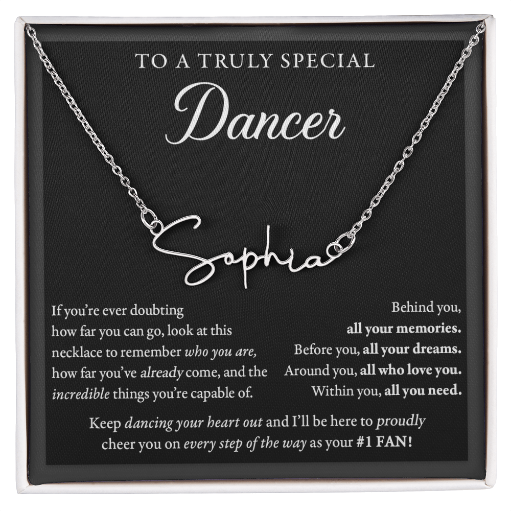 Doubting Behind - SIgned Name Necklace - Dance