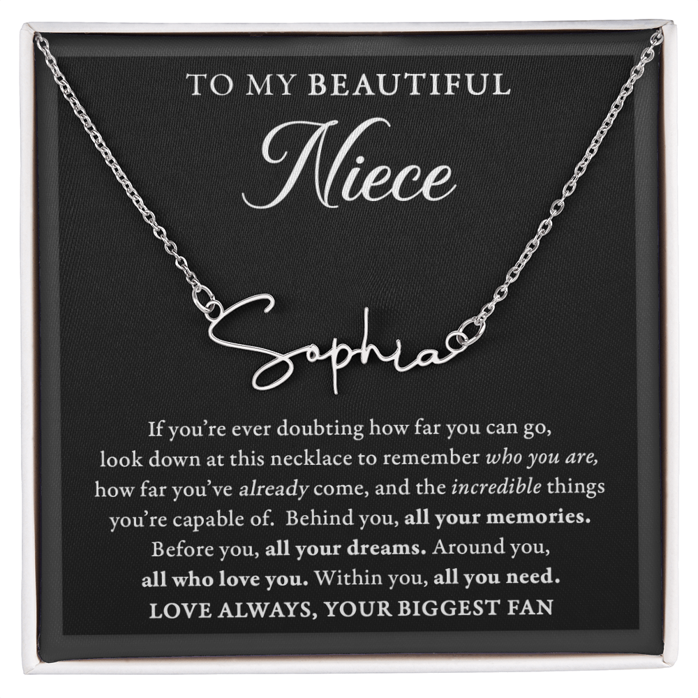 Doubting Behind - SIgned Name Necklace - Niece