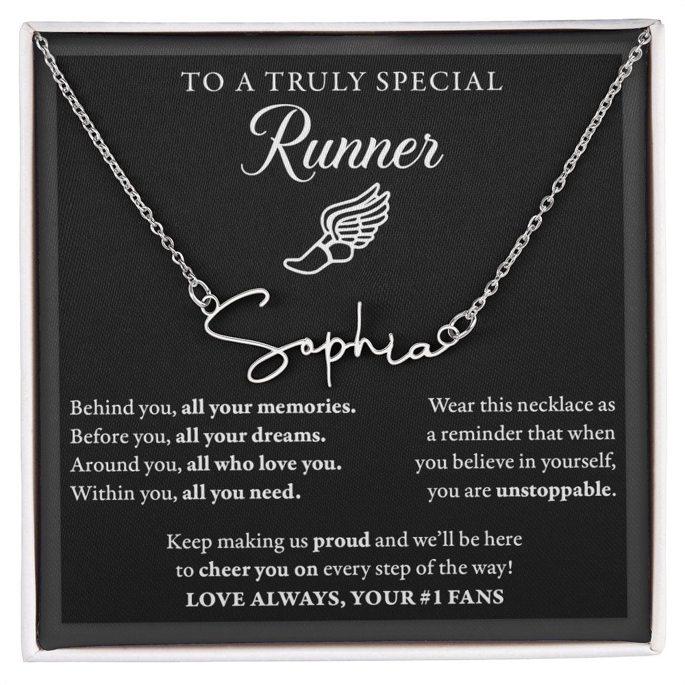 Behind Unstoppable (Plural) - Signed Name Necklace - Runner