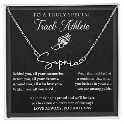 Behind Unstoppable (Plural) - Signed Name Necklace - Track