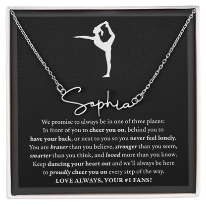 Gymnast Dance B - 3 places Braver Plural - Name Necklace