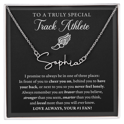 3 places Braver - Signed Name Necklace - Track