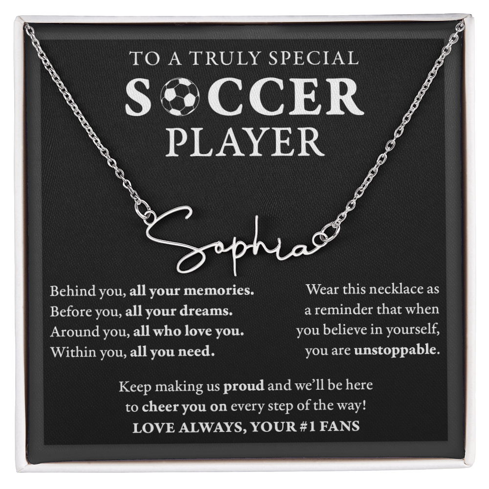 Soccer - Behind Unstoppable Plural - Name Necklace