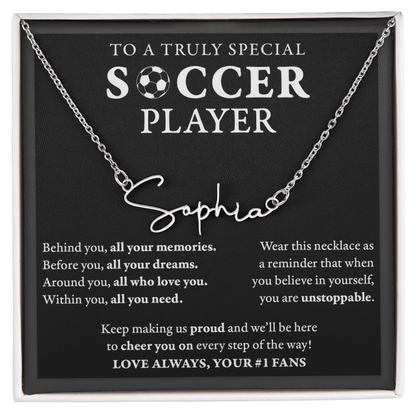 Soccer - Behind Unstoppable Plural - Name Necklace
