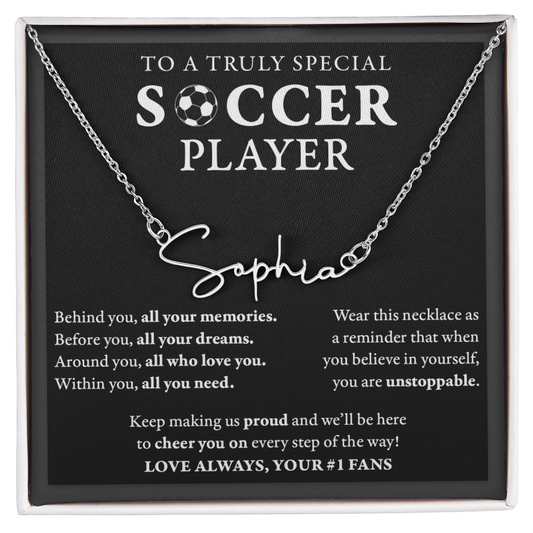 Soccer - Behind Unstoppable Plural - Name Necklace