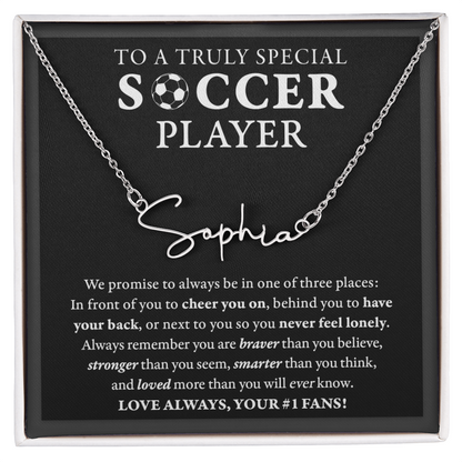 Soccer - 3 places Braver Plural - Name Necklace