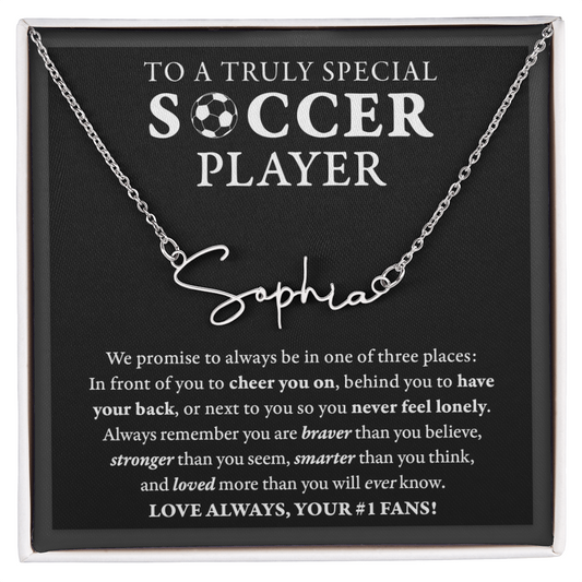 Soccer - 3 places Braver Plural - Name Necklace