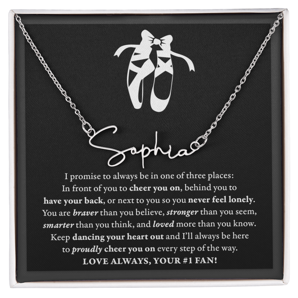 3 places Braver - Signed Name Necklace - Dance