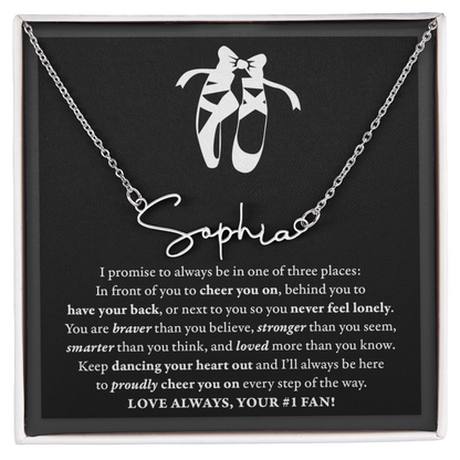 3 places Braver - Signed Name Necklace - Dance