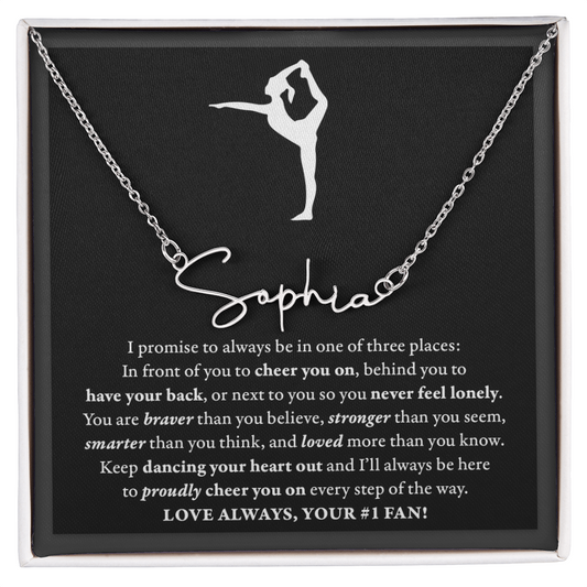 Gymnast Dance B - 3 places Braver - Name Necklace