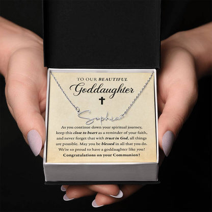 Religious - Communion - Blessed in all you do - Our Goddaughter - SignedName