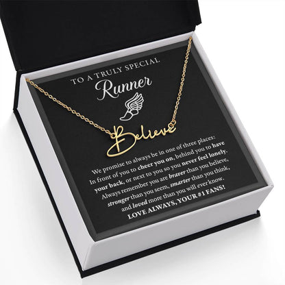 3 places Braver (Plural) - Signed Name Necklace - Runner