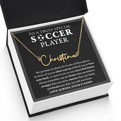 Soccer - 3 places Braver Plural - Name Necklace