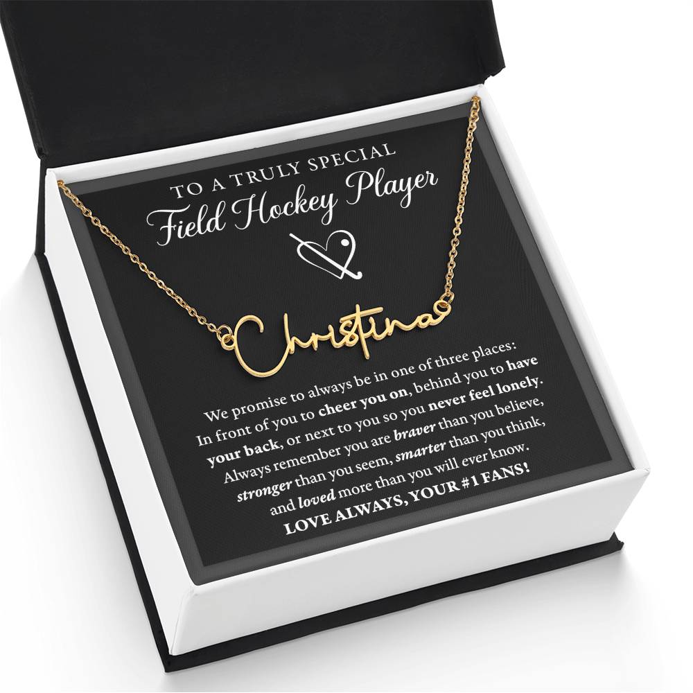 Field Hockey - 3 places Braver PLURAL - Name Necklace