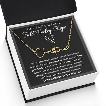 Field Hockey - 3 places Braver PLURAL - Name Necklace