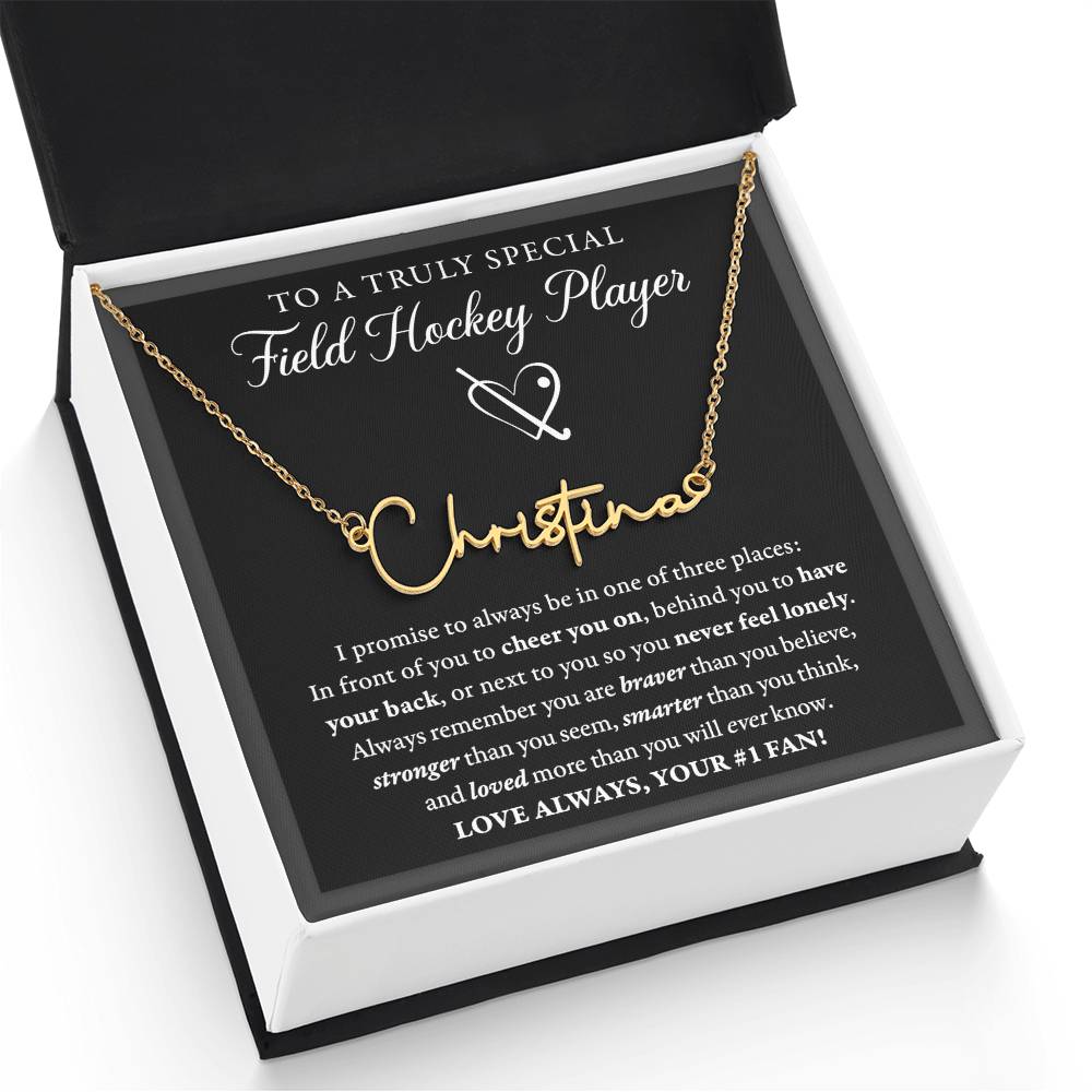Field Hockey - 3 places Braver - Name Necklace