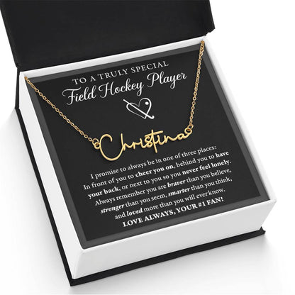 Field Hockey - 3 places Braver - Name Necklace