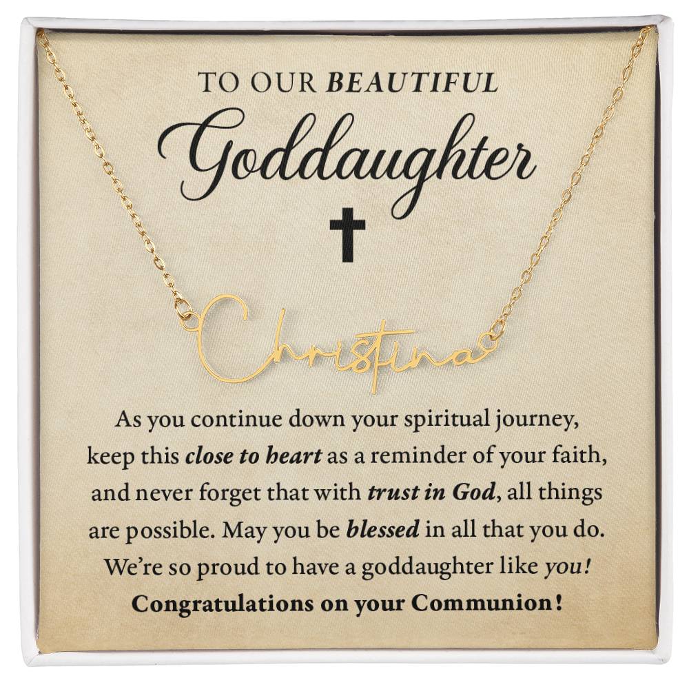 Religious - Communion - Blessed in all you do - Our Goddaughter - SignedName