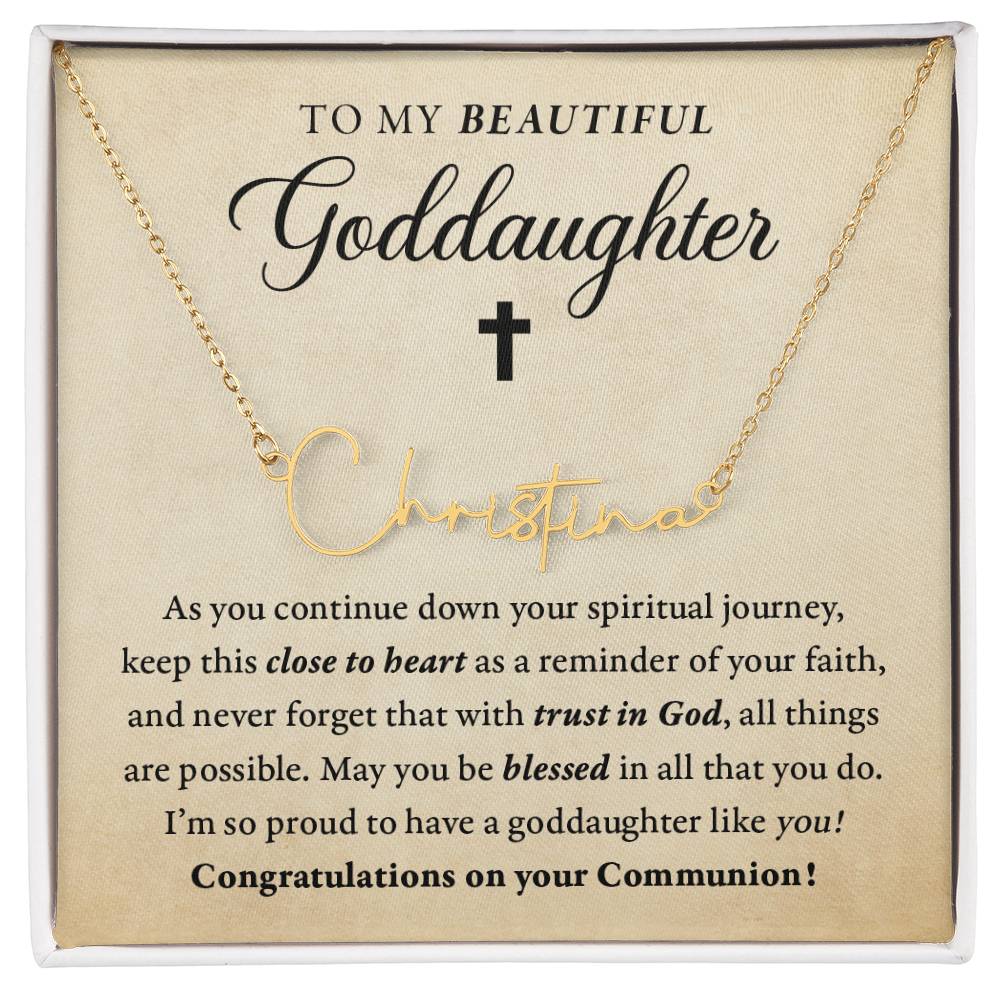 Religious - Communion - Blessed in all you do - My Goddaughter - SignedName