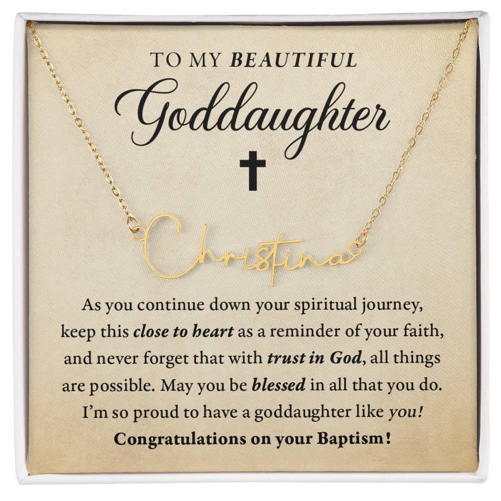 Religious - Baptism - Blessed in all you do - My Goddaughter - SignedName