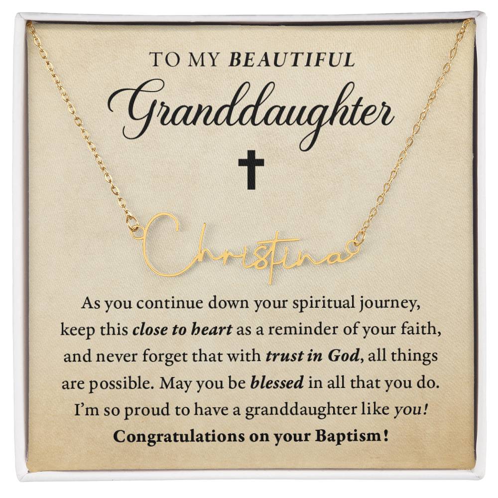 Religious - Baptism - Blessed in all you do - My Granddaughter - SignedName