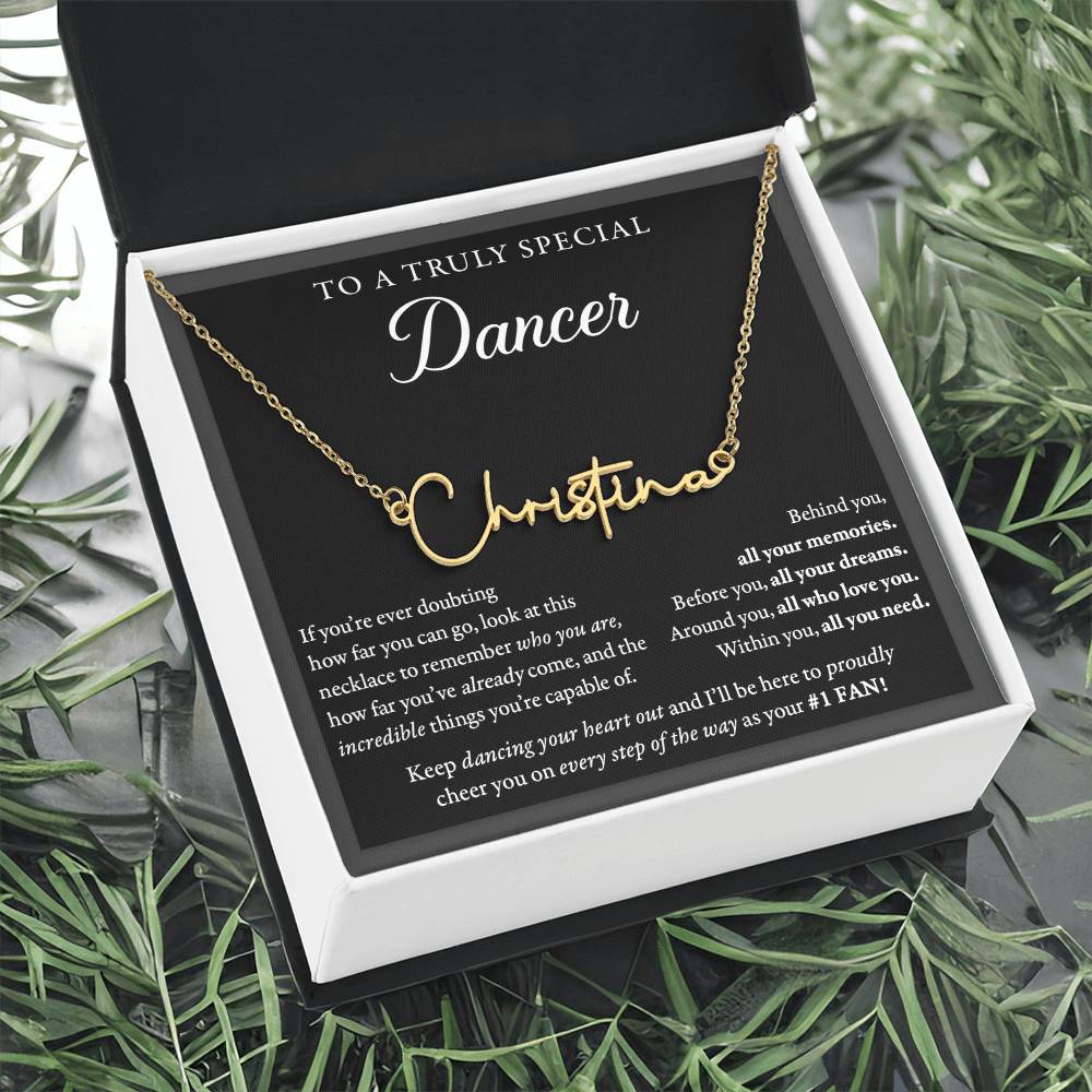 Doubting Behind - SIgned Name Necklace - Dance