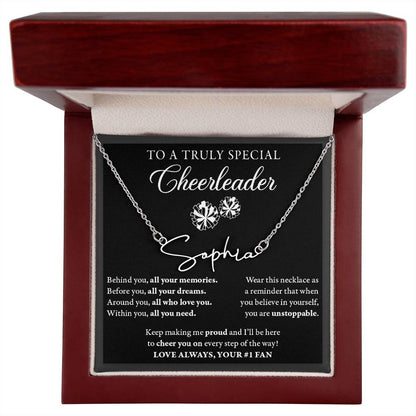 Behind you - Signed Name Necklace - Cheerleader