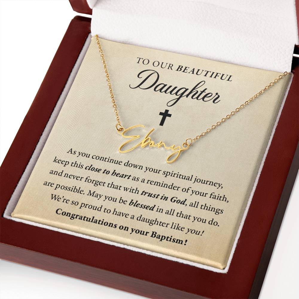 Religious - Baptism - Blessed in all you do - Our daughter - SignedName
