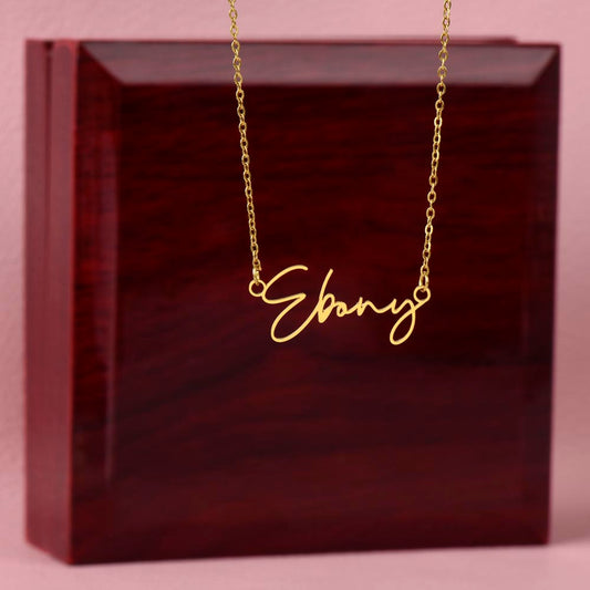 Doubting Behind (Plural) - SIgned Name Necklace - Cheer