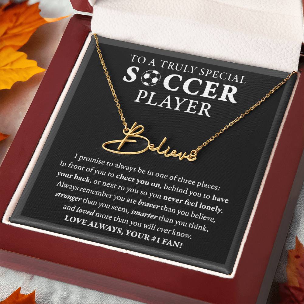 Soccer - 3 places Braver - Name Necklace