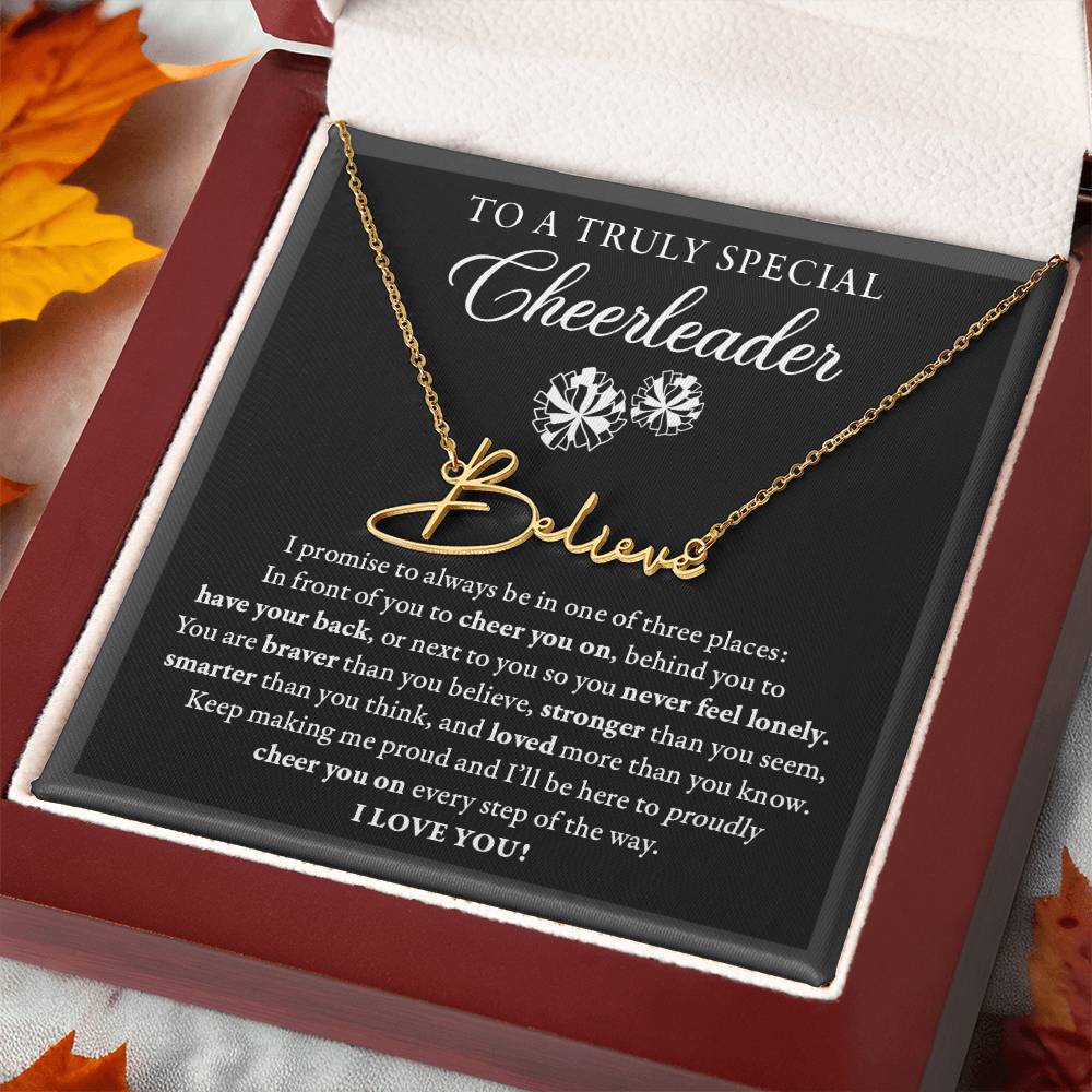 3 places - Signed Name Necklace - Cheerleader