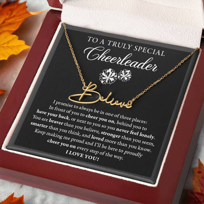 3 places - Signed Name Necklace - Cheerleader