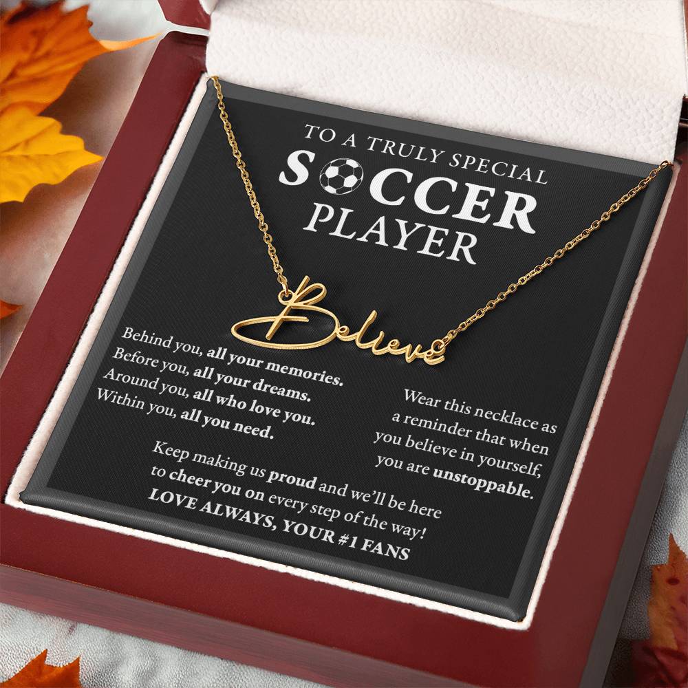 Soccer - Behind Unstoppable Plural - Name Necklace