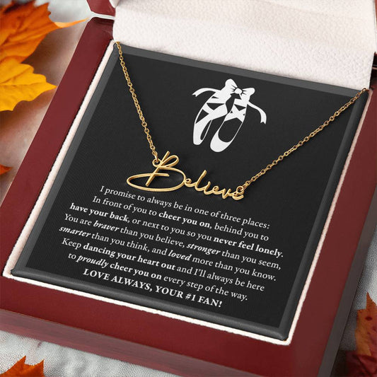 3 places Braver - Signed Name Necklace - Dance