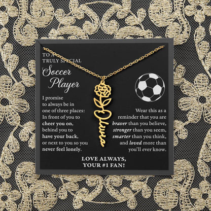 Soccer - 3 places Braver - Flower Name Necklace
