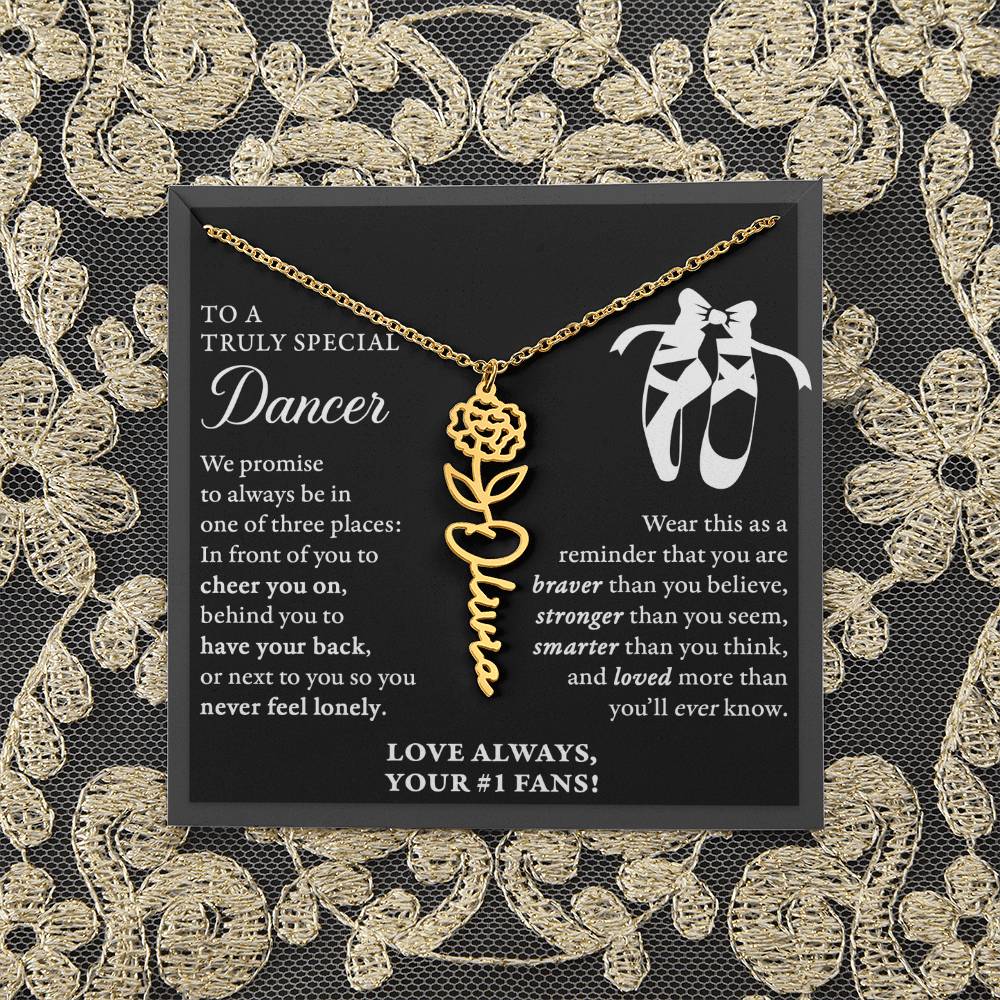 Dance - 3 places Braver Plural B - Flower Name Necklace