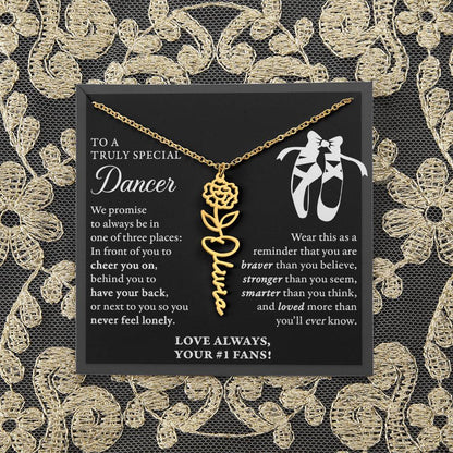 Dance - 3 places Braver Plural B - Flower Name Necklace