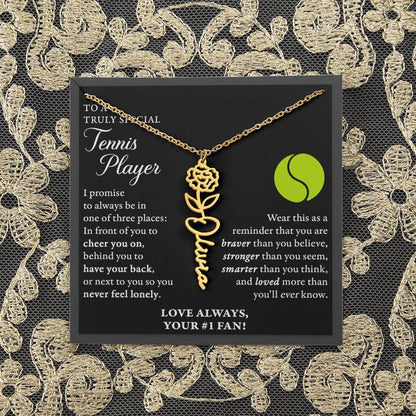 Tennis B - 3 places Braver - Flower Name Necklace