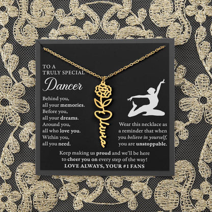Dance C - Behind Unstoppable Plural - Flower Name Necklace
