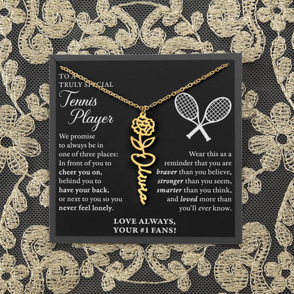 Tennis - 3 places Braver Plural - Flower Name Necklace