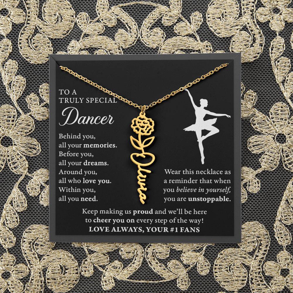 Dance - Behind Unstoppable Plural - Flower Name Necklace