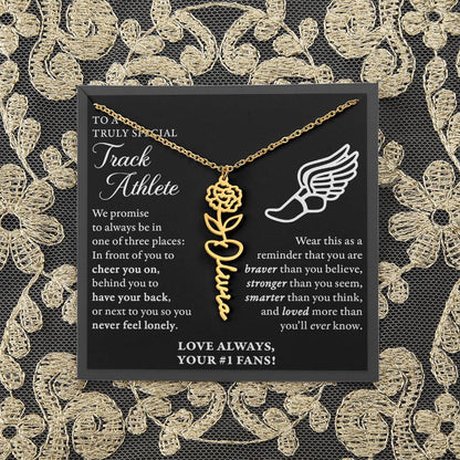 Track - 3 places Braver Plural - Flower Name Necklace